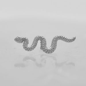 BVLA Delicate Snake Internally Threaded End, 12mm, White Gold